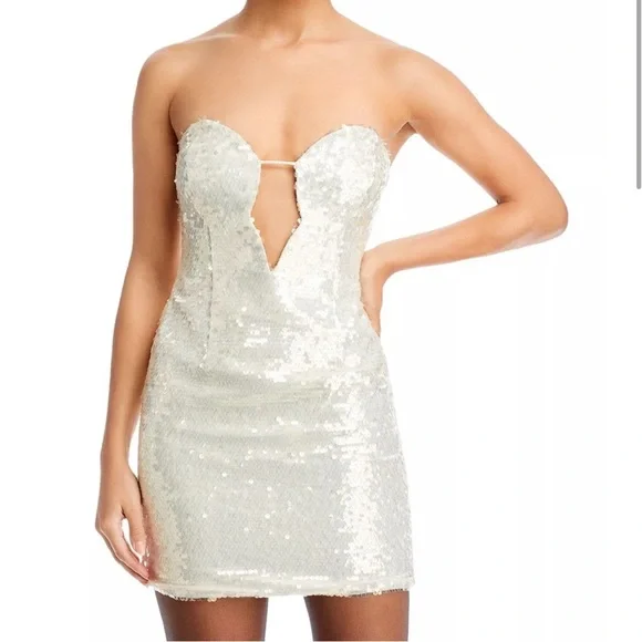 Bardot Jinxa Sequined Cutout Mini Dress - Picture 2 of 7
